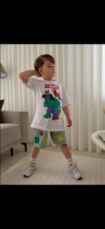 Cg Kids LEGO Marvel Erkek Çocuk Tshirt Ve Şortlu Alt Üst Takım Süper Kalite Şort Baskı Detay