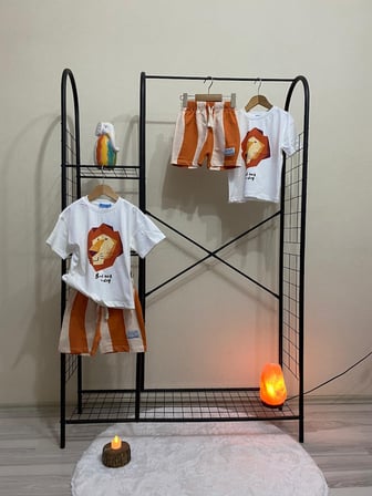 Cg Kids Minik Aslanımız Erkek Çocuk Tişört ve Şort Erkek Çocuk Alt Üst Takım