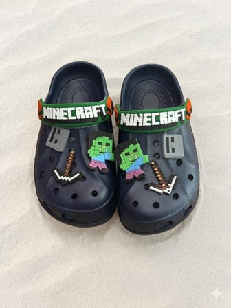 Cg Kids Minecraft Erkek Çocuk Terlik Eva Taban Lacivert Süper Kalite (Tokalarda Değişiklik Olabilir Min.2Adet)