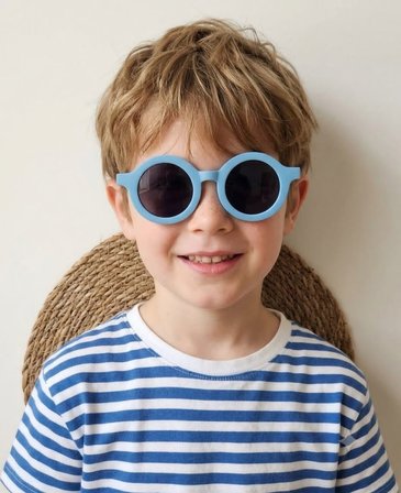 Cg Kids Mavi Oval Çerceveli Unisex Güneş Gözlüğü / Gözlük Kutusu Dahil