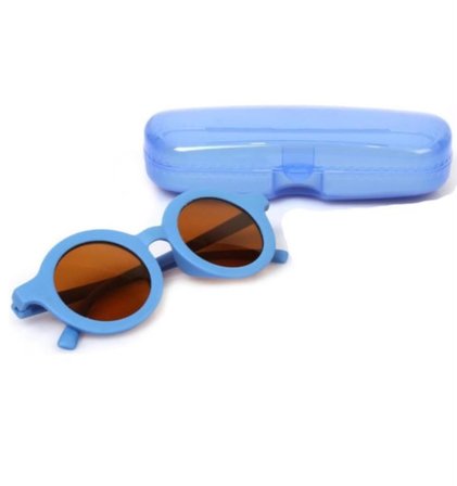 Cg Kids Mavi Oval Çerceveli Unisex Güneş Gözlüğü / Gözlük Kutusu Dahil
