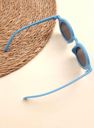 Cg Kids Mavi Oval Çerceveli Unisex Güneş Gözlüğü / Gözlük Kutusu Dahil