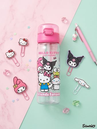 Hello Kitty & Kuromi & My Melody & Cinnamoroll Best Friends Suluk Matara 500 ml - Pembe