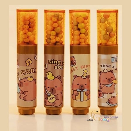 Capybara Luckybara Temalı Simli Baloncuklu Çevirmeli Silgi İz Bırakmaz - İster 1 Adet İster 2 Adet İster 3 Adet Alabilirsiniz