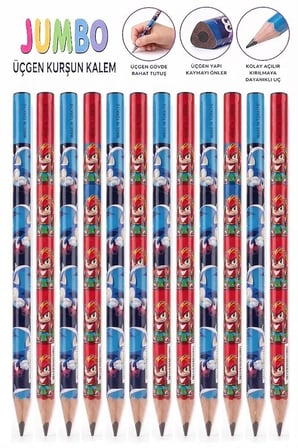 Sonic Hb Jumbo Üç Köşeli Kalem Tutuşunu Kolaylaştıran Kurşun Kalem İ̇Ster 1 Adet İ̇Ster 2 Adet İ̇Ster 3 Adet Alabilirsiniz