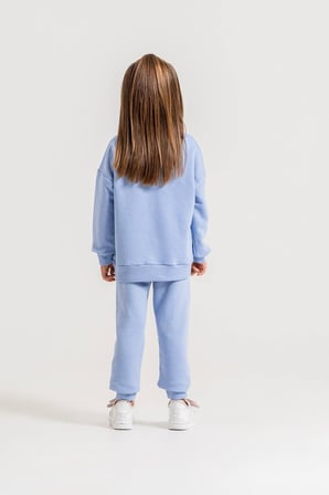 Capybara Sevimli Baskılı Kız Çocuk Simli Detaylı Sweatshirt-Eşofman Altı Üst Takım Süper Kalite