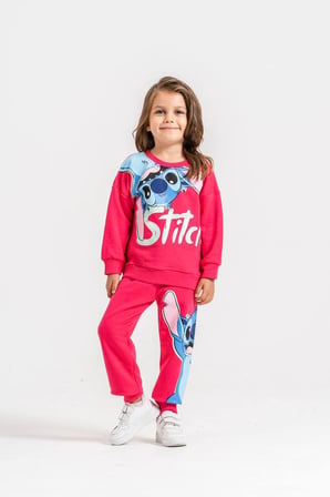 Fuşya Renk Eşofman Baskı Detaylı Mükemmel Kalite Sweatshirt & Eşofman Alt Üst Takım