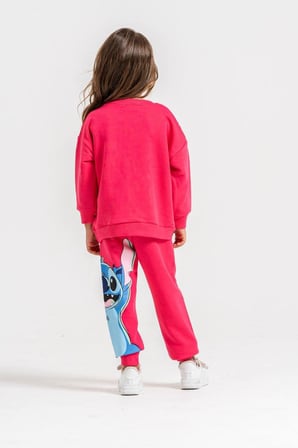 Fuşya Renk Eşofman Baskı Detaylı Mükemmel Kalite Sweatshirt & Eşofman Alt Üst Takım