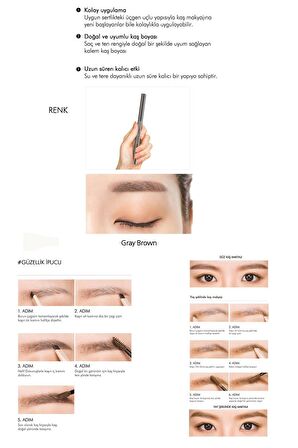 Kolay Uygulama İmkanı Sunan Uzun Süre Kalıcı Kaş Kalemi Perfect Eyebrow Styler (Gray Brown)
