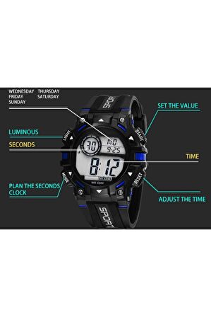 Dijital 5ATM Büyük Çocuk Kol Saati 12 Yaş ve Üzeri SPEC000620