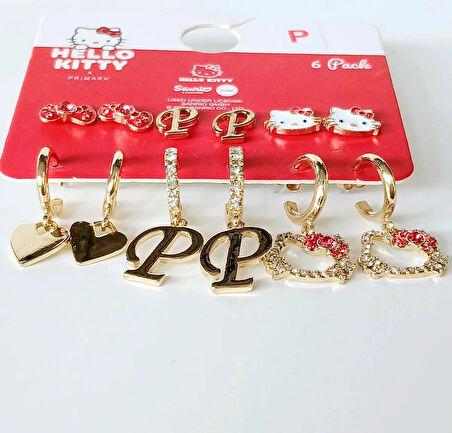 Hello Kitty Küpe 6 Set