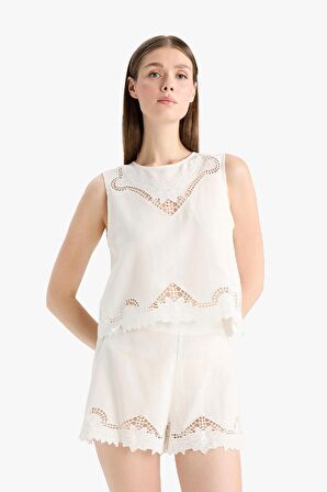 DeFacto Regular Fit Pamuklu Kolsuz Üst-Fall in Love E4261AX25SMWT16