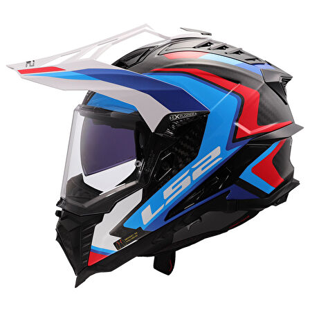 LS2 EXPLORER C KARBON FRONTIER II BEYAZ-MAVİ KASK