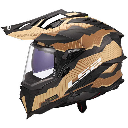 LS2 EXPLORER C KARBON TRICK MAT KAHVE-KUM KASK