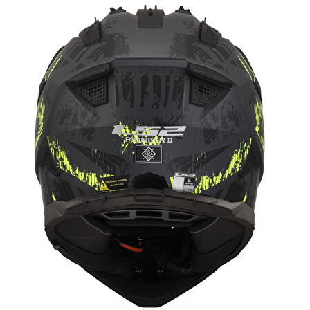 LS2 PIONER 2 CRAZY MAT SİYAH-GRİ-NEON SARI KASK