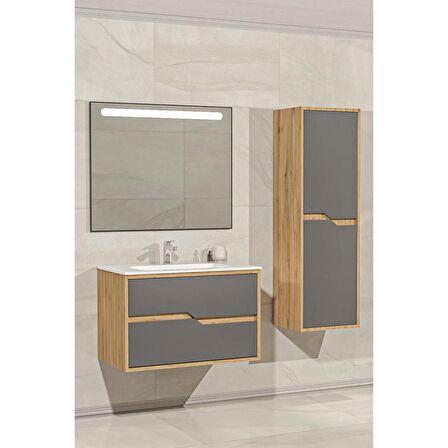 Havana 80 Cm Banyo Dolabı (Boy Dolap Dahil)