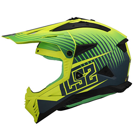 LS2 FAST 2 DUCK YEŞİL-NEON SARI KASK