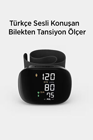 Mayf Türkçe Konuşan Bilek Tansiyon Aleti Tam Otomatik Tansiyon ve Nabız Ölçme Şarjlı Dijital Sesli  – Akıllı LCD Ekranlı, Hassas Ölçüm, Ev Tipi Cihaz