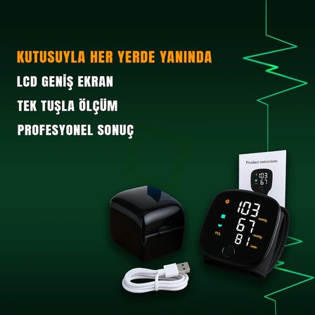 Mayf Türkçe Konuşan Bilek Tansiyon Aleti Tam Otomatik Tansiyon ve Nabız Ölçme Şarjlı Dijital Sesli  – Akıllı LCD Ekranlı, Hassas Ölçüm, Ev Tipi Cihaz