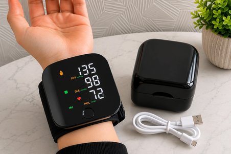 Mayf Türkçe Konuşan Bilek Tansiyon Aleti Tam Otomatik Tansiyon ve Nabız Ölçme Şarjlı Dijital Sesli  – Akıllı LCD Ekranlı, Hassas Ölçüm, Ev Tipi Cihaz
