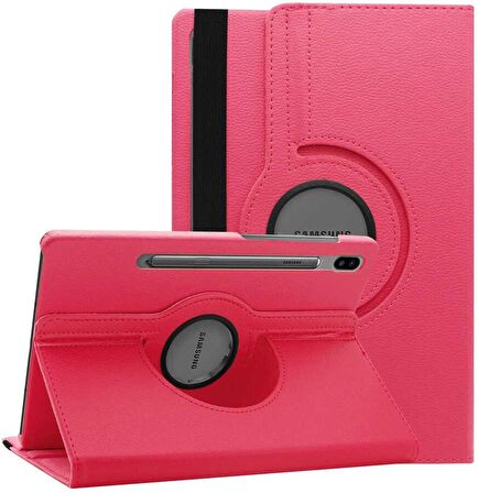 Galaxy Tab S7 FE LTE (T737-T736-T733-T730) Fuchsia Dönebilen Standlı Tablet Kılıfı