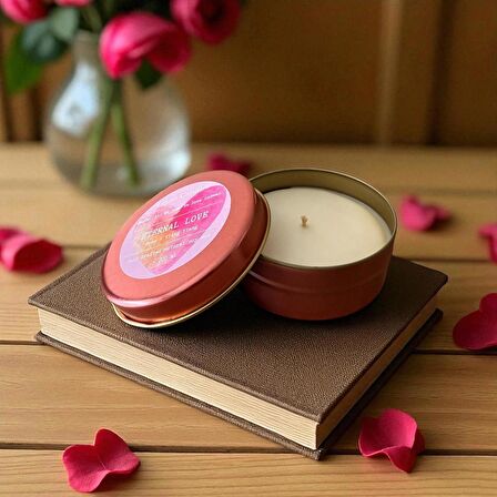 Eternal Love - Gül ve Ylang Ylang Aromalı El Yapımı Doğal Soya Mumu 75ML