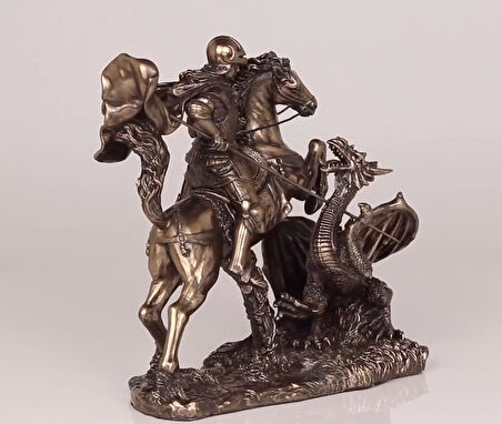 LUXXİ EJDERHA AVCISI SAVAŞÇI - OFİS HEDİYELİK MASAÜSTÜ DEKOROTİF ÜRÜNLER VE AKSESUARLAR