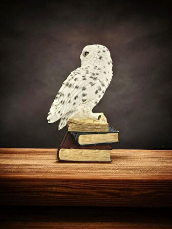 Luxxi Kitap Üstünde Kar Baykuşu Veronese - OFİS VE HEDİYELİK MASAÜSTÜ DEKOROTİF ÜRÜNLER VE AKSESUARLAR