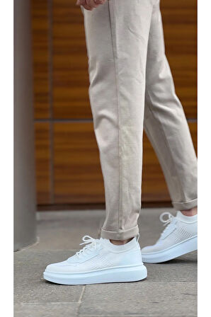 BA0812 Özel Örme Triko Tarz Beyaz Renk Spor Ayakkabı