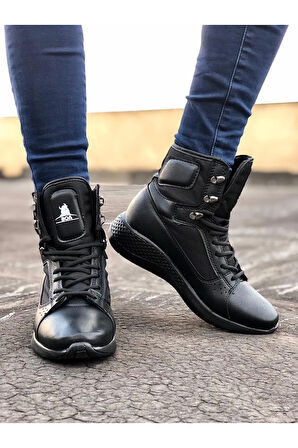 Arda  BA0600 Bağcıklı Siyah Boksör Unisex Spor Postal Bot