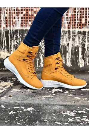 Arda  BA0600 Bağcıklı Camel Sarı Kısa Boksör Unisex Spor Postal Bot