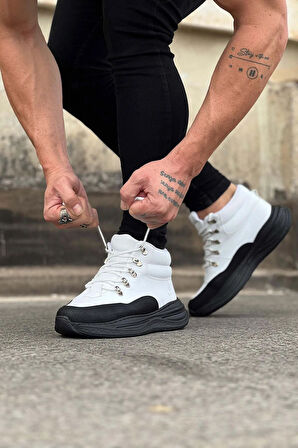 Arda  Wagoon WG035 Kömür Beyaz Yüksek Taban Yarım Bilek Bot