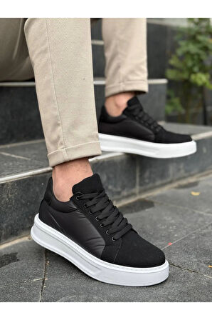 Arda  KB-046 Kuback Siyah Paraşüt Beyaz Yüksek Taban Günlük Spor Ayakkabı