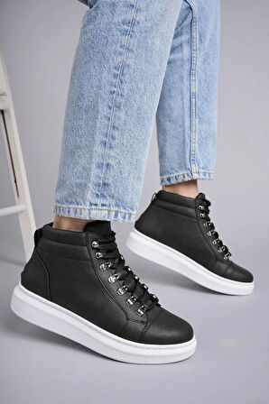 Arda  SLW206 Ottawa Bağcıklı Cilt Erkek Günlük Spor Bot BT Siyah