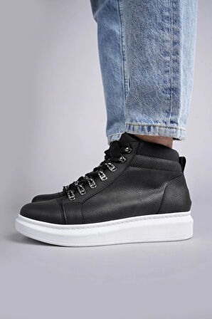 Arda  SLW206 Ottawa Bağcıklı Cilt Erkek Günlük Spor Bot BT Siyah