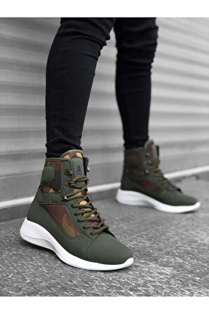 Arda  BA0600 Bağcıklı Haki Kamuflaj Kısa Boksör Unisex Spor Postal Bot