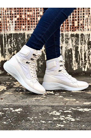 Arda  BA0600 Bağcıklı Beyaz Boksör Unisex Spor Postal Bot