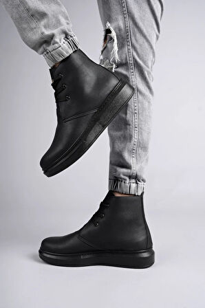 Arda  SLW207 Oslo Bağcıklı Cilt Erkek Günlük Spor Bot ST Siyah