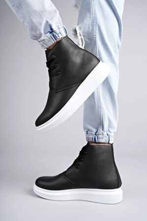 Arda  SLW207 Oslo Bağcıklı Cilt Erkek Günlük Spor Bot BT Siyah