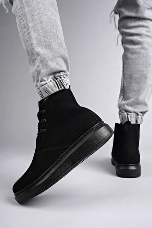 Arda  SLW207 Oslo Bağcıklı Süet Erkek Günlük Spor Bot ST Siyah