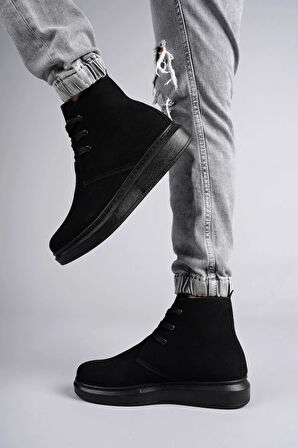 Arda  SLW207 Oslo Bağcıklı Süet Erkek Günlük Spor Bot ST Siyah