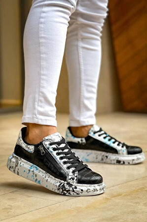 Arda  KB-02  Kuback Bağcıklı Crocodile Siyah Mavi Günlük Erkek Ayakkabı