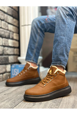 Arda  BA0151 İçi Kürklü Bağcıklı Açık Taba Erkek Tarz Spor Bot