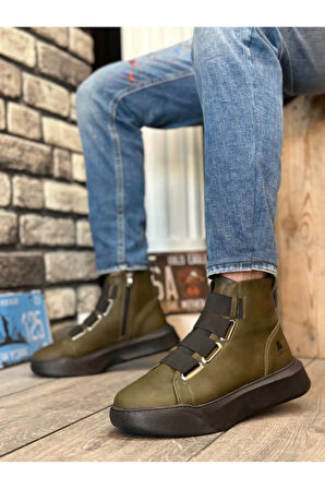 Arda  BA0142 Bantlı Erkek Yüksek Taban Haki Spor Bot