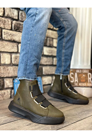 Arda  BA0142 Bantlı Erkek Yüksek Taban Haki Spor Bot