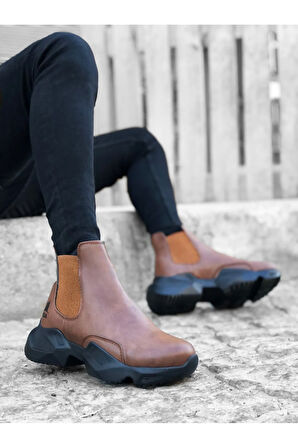 Arda  BA0444 Bağcıksız Rahat Yüksek Taban Taba Erkek Spor Yarım Bilek Bot