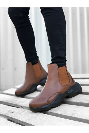 Arda  BA0444 Bağcıksız Rahat Yüksek Taban Taba Erkek Spor Yarım Bilek Bot