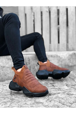 Arda  BA0401 Bağcıksız Rahat Yüksek Taban Taba Erkek Spor Yarım Bilek Bot