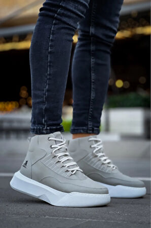 Arda  BA0318 Bağcıklı Erkek Yüksek Taban Gri Taban Spor Bot