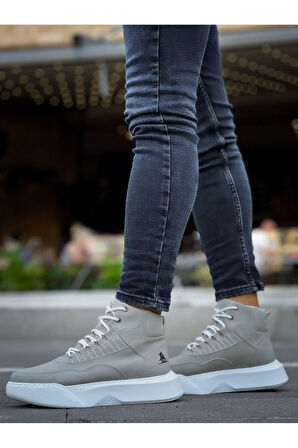 Arda  BA0318 Bağcıklı Erkek Yüksek Taban Gri Taban Spor Bot